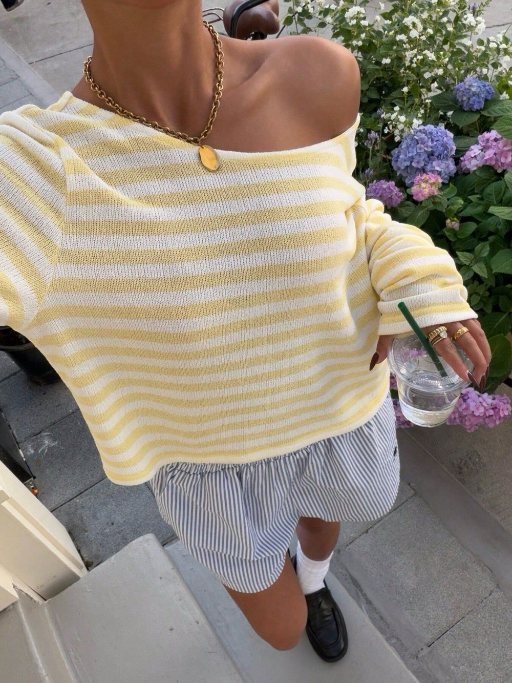 Striped Boat Neck T-Shirt